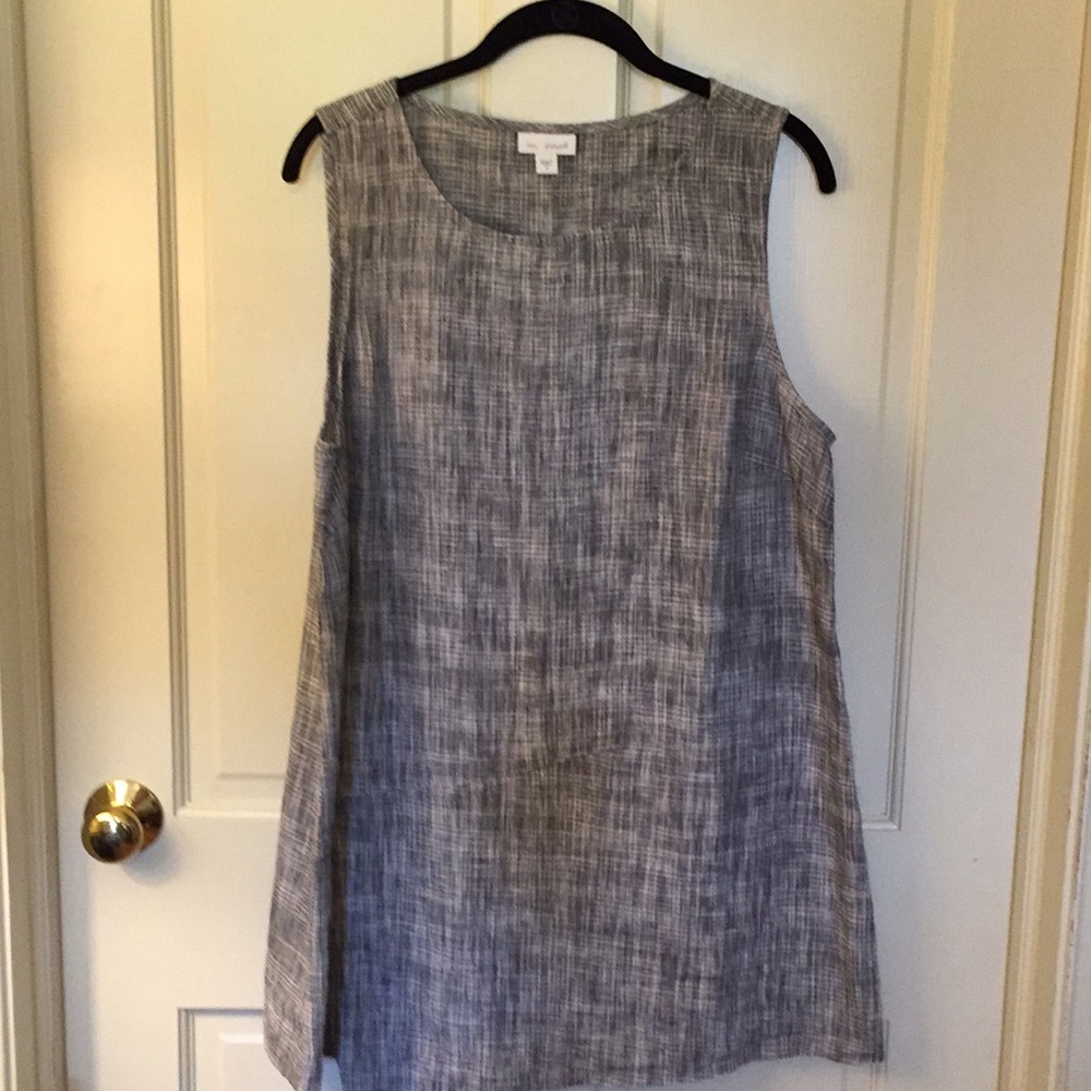 J. Jill Black/White random plaid linen tunic med
